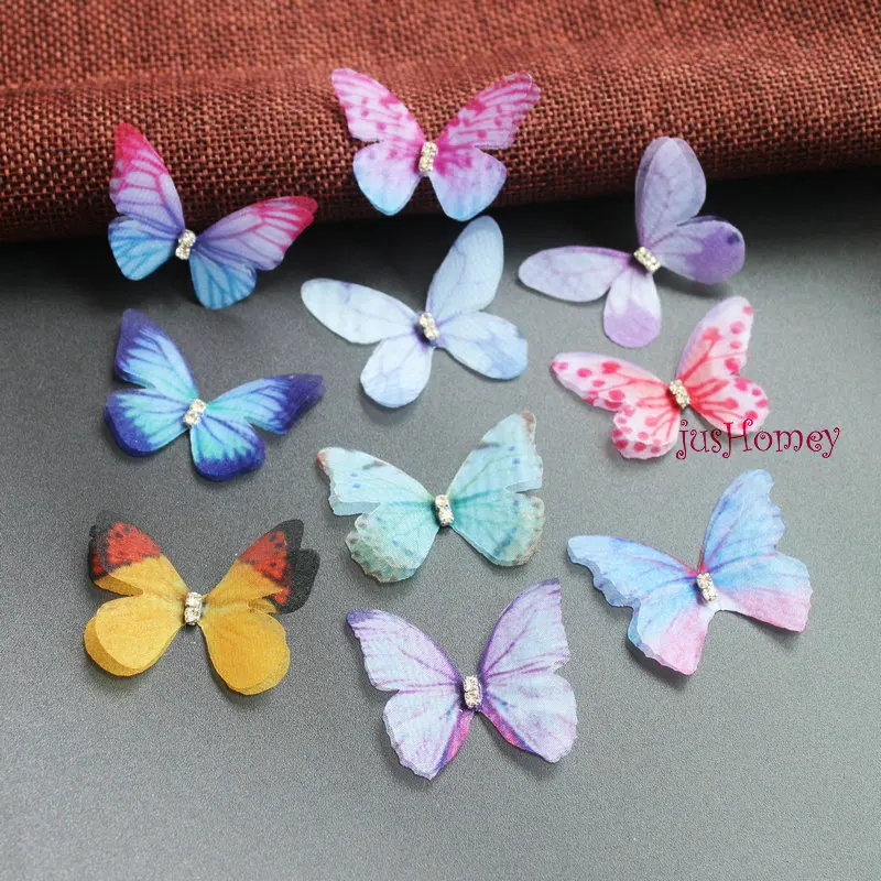 100PCS Colorful Organza Fabric Butterfly Appliques 40mm Translucent Chiffon Butterfly for Party Decor, Doll Embellishment
100PCS Colorful Organza Fabric Butterfly Appliques 40mm Translucent Chiffon Butterfly for Party Decor, Doll Embellishment