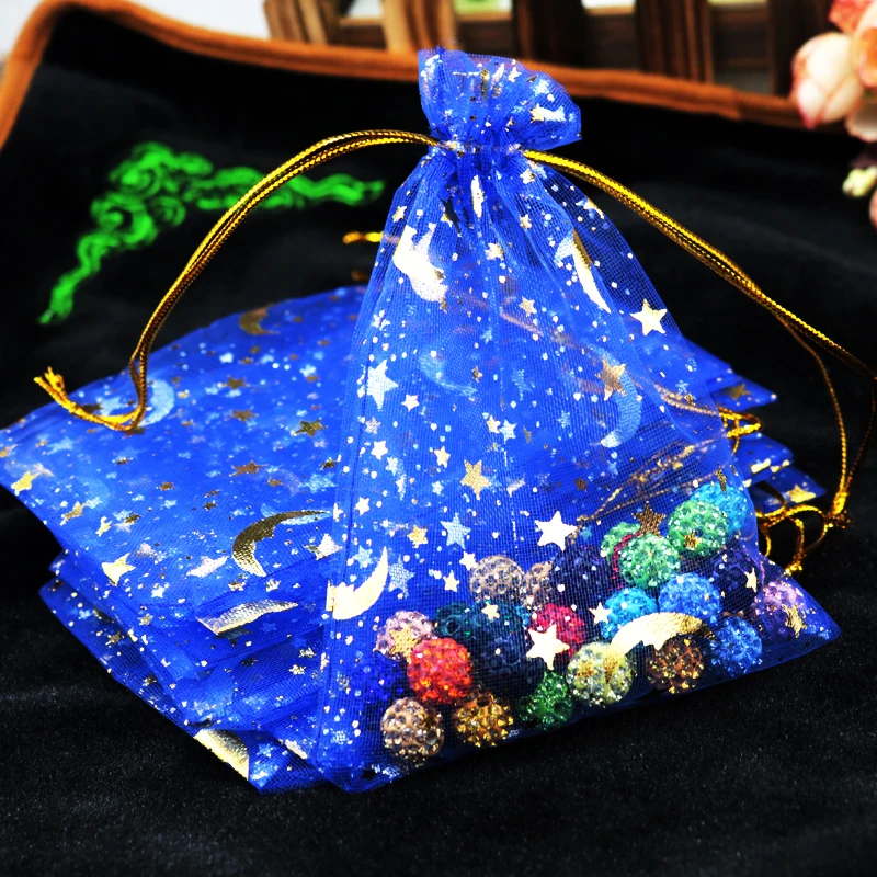 50pcs/lot Multi Size Jewelry Bags 10 color to choose Printed Star Moon Drawable Packaging Organza Bags for Wedding Candy Gifts
50pcs/lot Multi Size Jewelry Bags 10 color to choose Printed Star Moon Drawable Packaging Organza Bags for Wedding Candy Gifts
