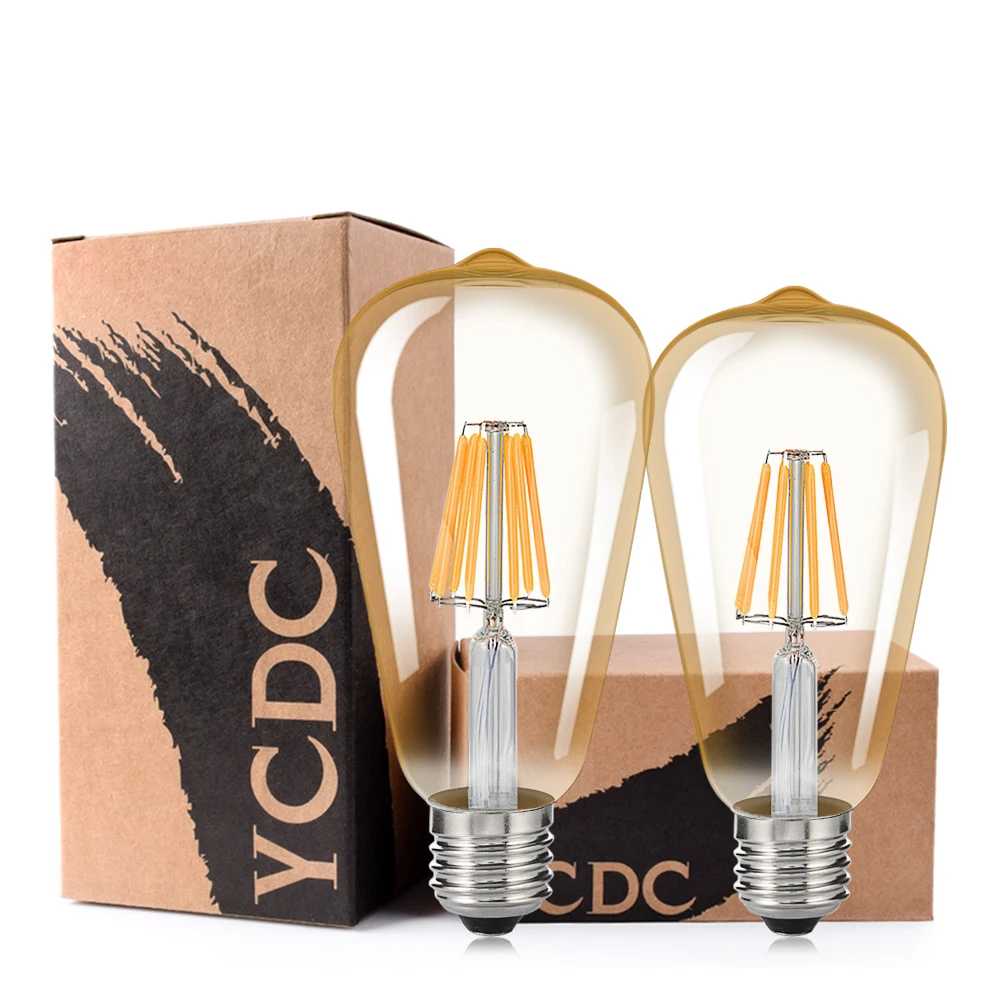TSLEEN Lampada de led 110V 220V 1Piece Retro E27 4/8/12/16W Edison Filament Bulb Gold/Transperent LED Light ST64 Drop Lamp
TSLEEN Lampada de led 110V 220V 1Piece Retro E27 4/8/12/16W Edison Filament Bulb Gold/Transperent LED Light ST64 Drop Lamp