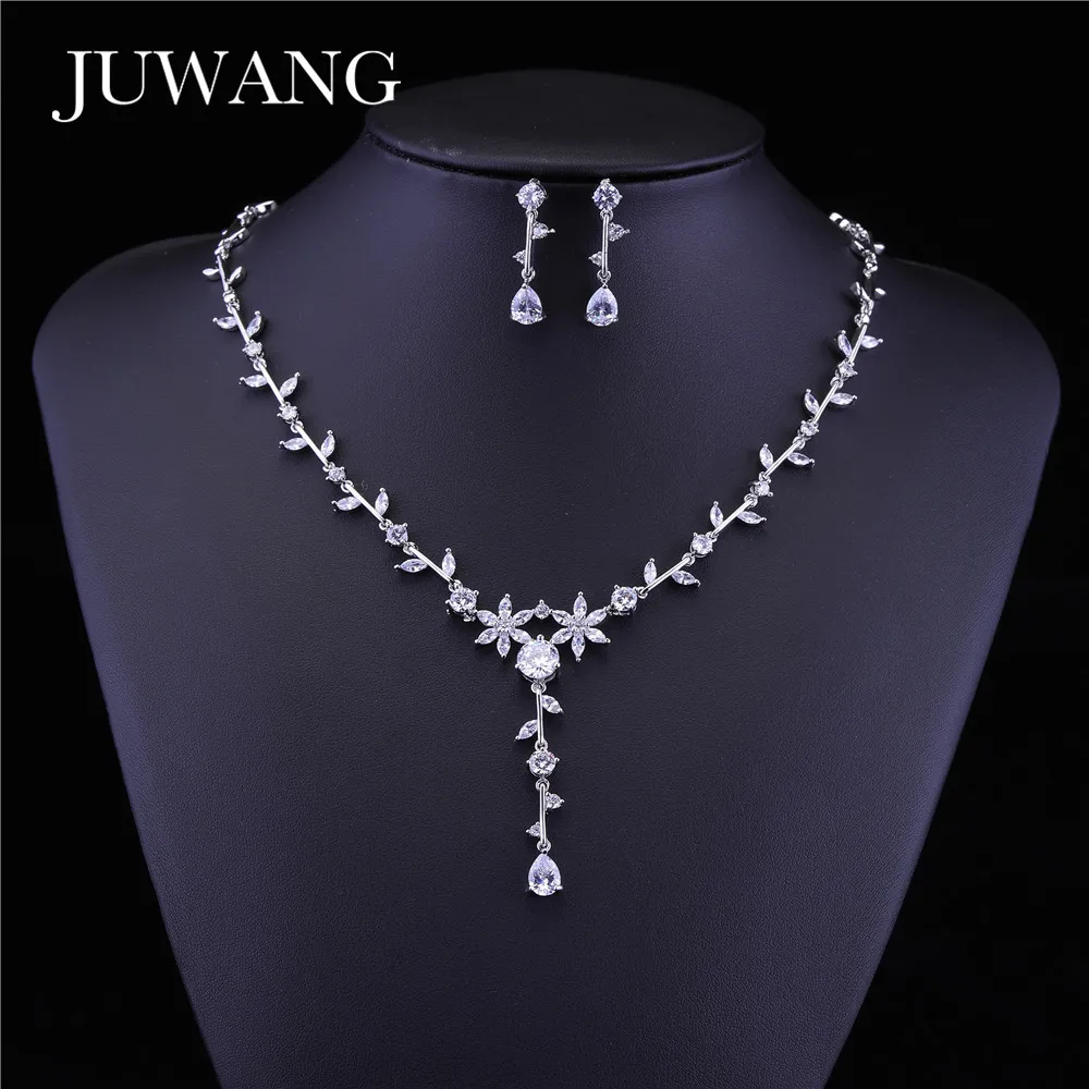 JUWANG Brand Clear Flower Crystal Jewelry Set for Woman Cubic Zirconia Women Jewelry Sets Earring Necklace Set Dress Accessories
JUWANG Brand Clear Flower Crystal Jewelry Set for Woman Cubic Zirconia Women Jewelry Sets Earring Necklace Set Dress Accessories