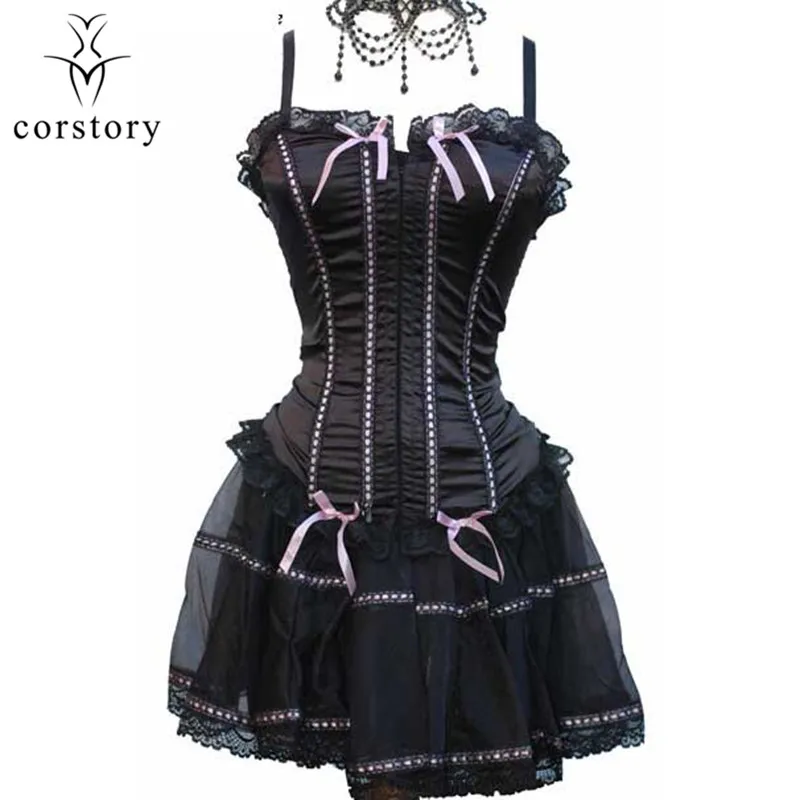 Victorian Black Floral Lace Skirt & Satin Overbust Corset Women Sexy Costumes Plus Size Gothic Clothes Burlesque Bustiers Sets
Victorian Black Floral Lace Skirt & Satin Overbust Corset Women Sexy Costumes Plus Size Gothic Clothes Burlesque Bustiers Sets