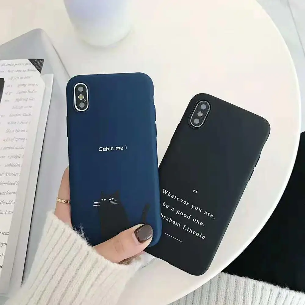 Матовый чехол для телефона iphone X XR XS Max мягкий силиконовый из ТПУ 6 6s 7 8 plus задняя