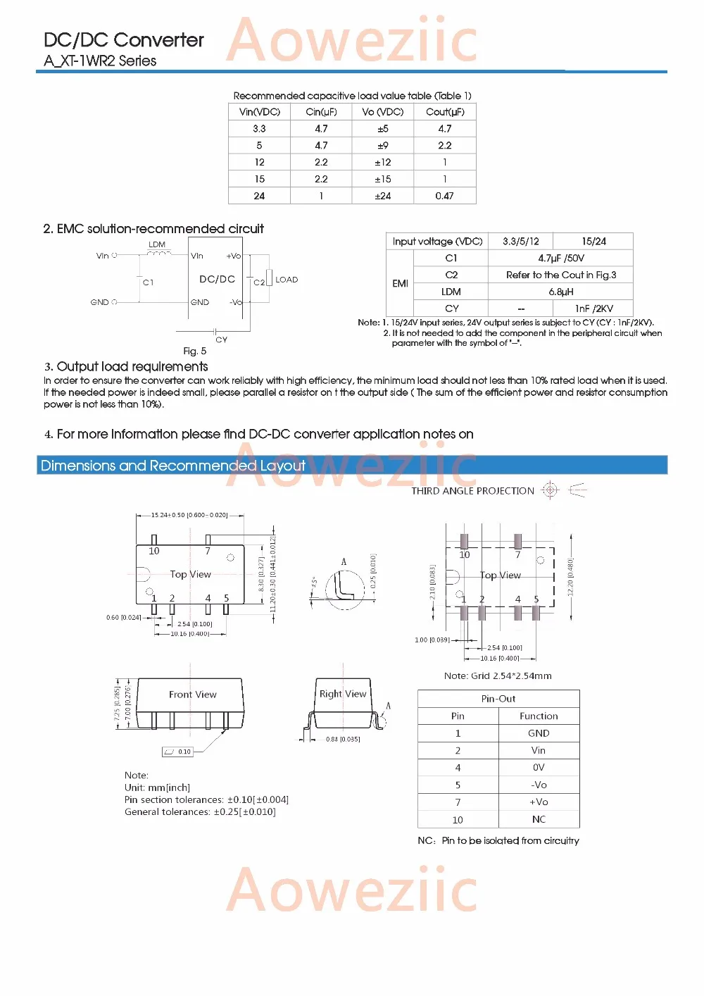 Aoweziic (1PCS) (2PCS) (5PCS) (10PCS) A2415XT-1WR2 New Original SMD Input: 24V Dual Output: +15V 0.03A,-15V -0.03A DC-DC Isolate
Aoweziic (1PCS) (2PCS) (5PCS) (10PCS) A2415XT-1WR2 New Original SMD Input: 24V Dual Output: +15V 0.03A,-15V -0.03A DC-DC Isolate