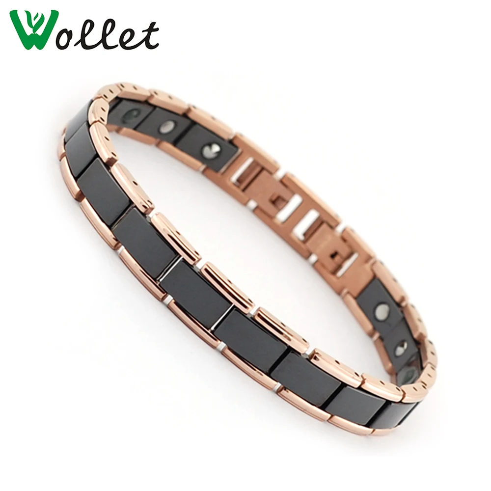 Wollet Jewelry Health Care Healing Energy Black Ceramic Stainless Steel Bracelet For Women Rose Gold Color Germanium Hematite
Wollet Jewelry Health Care Healing Energy Black Ceramic Stainless Steel Bracelet For Women Rose Gold Color Germanium Hematite