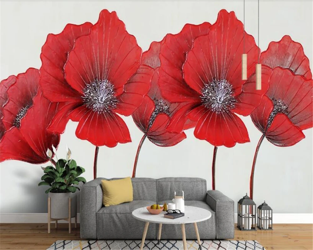 beibehang Personality Interior papel de parede 3d Wallpaper Phalaenopsis Tulip Red Flowers Three-dimensional Embossed TV Back
beibehang Personality Interior papel de parede 3d Wallpaper Phalaenopsis Tulip Red Flowers Three-dimensional Embossed TV Back