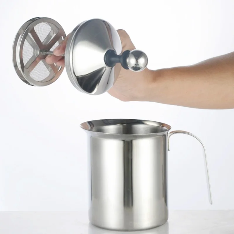 400/800ML Stainless Steel Milk Frother Double Mesh Milk Frother for Cappuccino Latte Milk Jugs Manual Coffeeware Kitchen Gadgets
400/800ML Stainless Steel Milk Frother Double Mesh Milk Frother for Cappuccino Latte Milk Jugs Manual Coffeeware Kitchen Gadgets