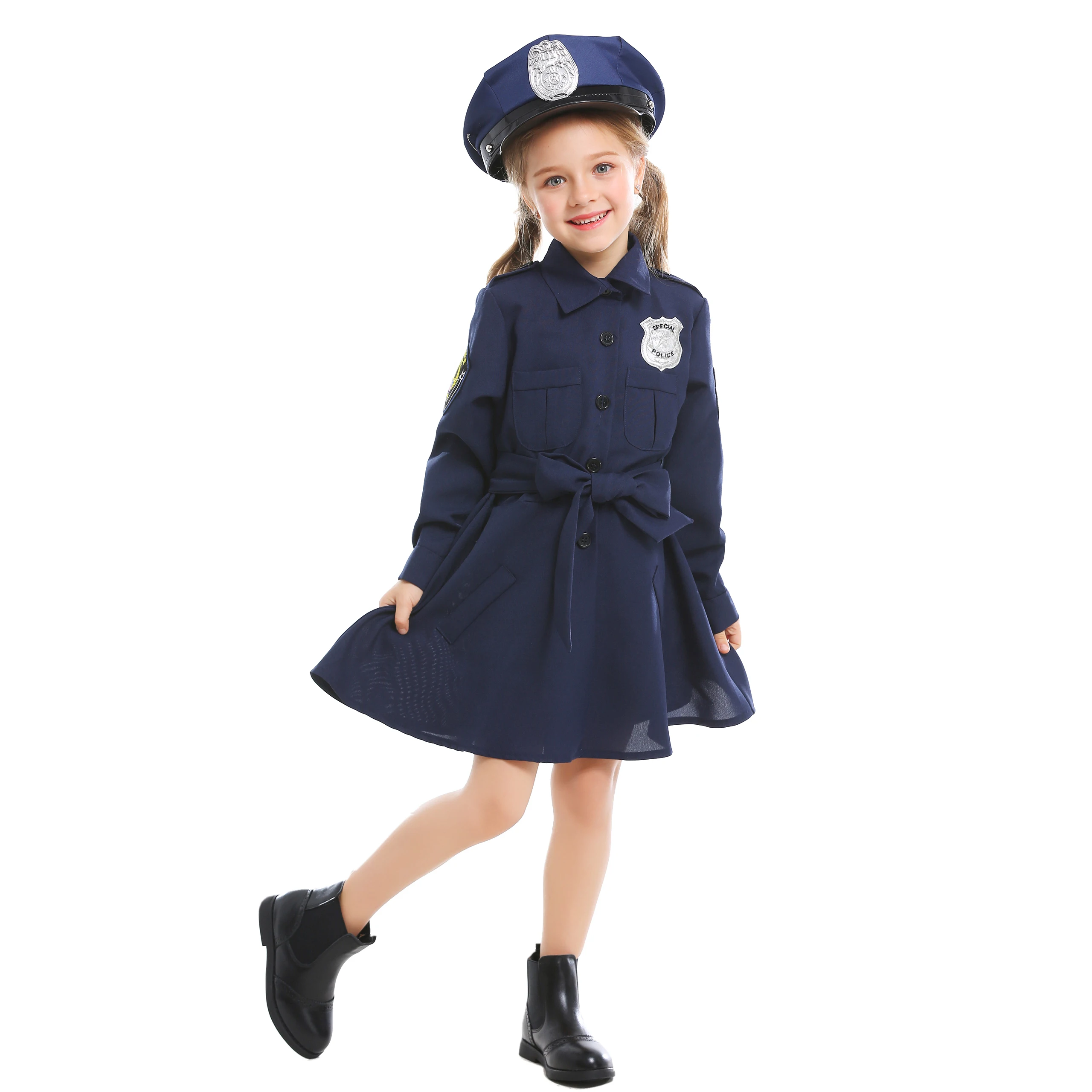 3PCs Girls Police Uniform Dress Classic Police Officer Cosplay Costume with Hat Belt
3PCs Girls Police Uniform Dress Classic Police Officer Cosplay Costume with Hat Belt