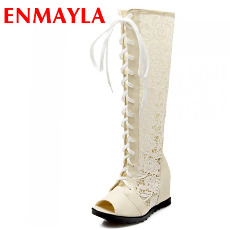 ENMAYLA Sexy Lace Knee High Boots for Women Wedges Shoes Peep Toe High Heels Long Boots Cut-Outs Lace-up Summer Motorcycle Boots
ENMAYLA Sexy Lace Knee High Boots for Women Wedges Shoes Peep Toe High Heels Long Boots Cut-Outs Lace-up Summer Motorcycle Boots