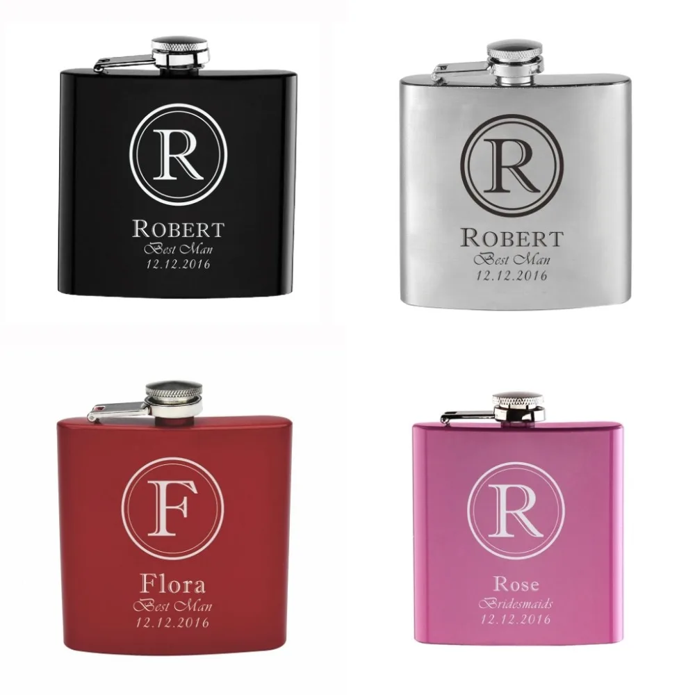 Personalized Engraved 6oz Hip Flask Stainless Steel Customize Party or Wedding Groomsman Bridesmaid Bride Groom Usher Favors F05
Personalized Engraved 6oz Hip Flask Stainless Steel Customize Party or Wedding Groomsman Bridesmaid Bride Groom Usher Favors F05