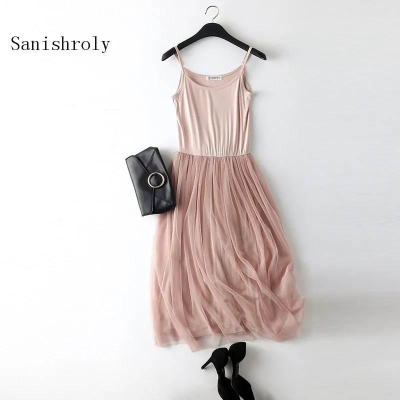 Sanishroly 2018 Women Summer Dress Spring Modal Patchwork Mesh Dresses Female Gauze Spaghetti Strap Dress Lace Tank Vestidos 015
Sanishroly 2018 Women Summer Dress Spring Modal Patchwork Mesh Dresses Female Gauze Spaghetti Strap Dress Lace Tank Vestidos 015