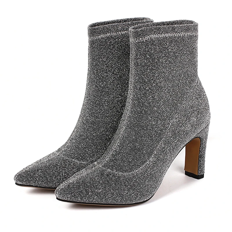 ENMAYER 2020 New Arrival women sequined cloth pointed toe ankle boots lady solid square heel boots ZYL732
ENMAYER 2020 New Arrival women sequined cloth pointed toe ankle boots lady solid square heel boots ZYL732
