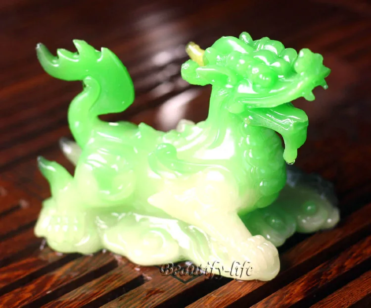 Allochroic талисман зеленый Кайлин Китайский единорог фэншуй лучшие подарки