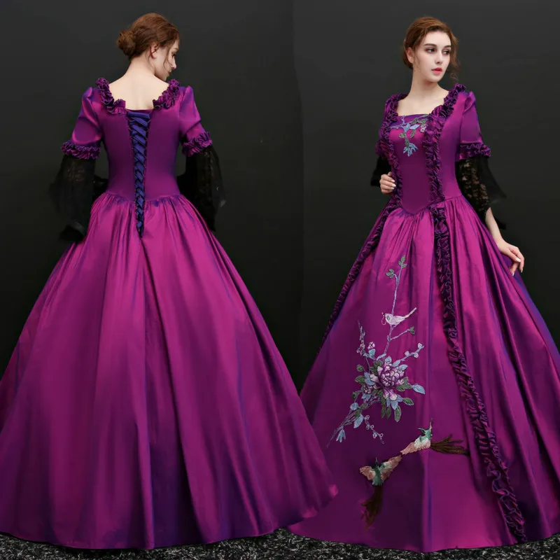 Snow White Series Violet Queen Costume Court Dress Tutu Short-sleeved Long Section Of Thin Slim Stage Drama Performance Clothing
Snow White Series Violet Queen Costume Court Dress Tutu Short-sleeved Long Section Of Thin Slim Stage Drama Performance Clothing