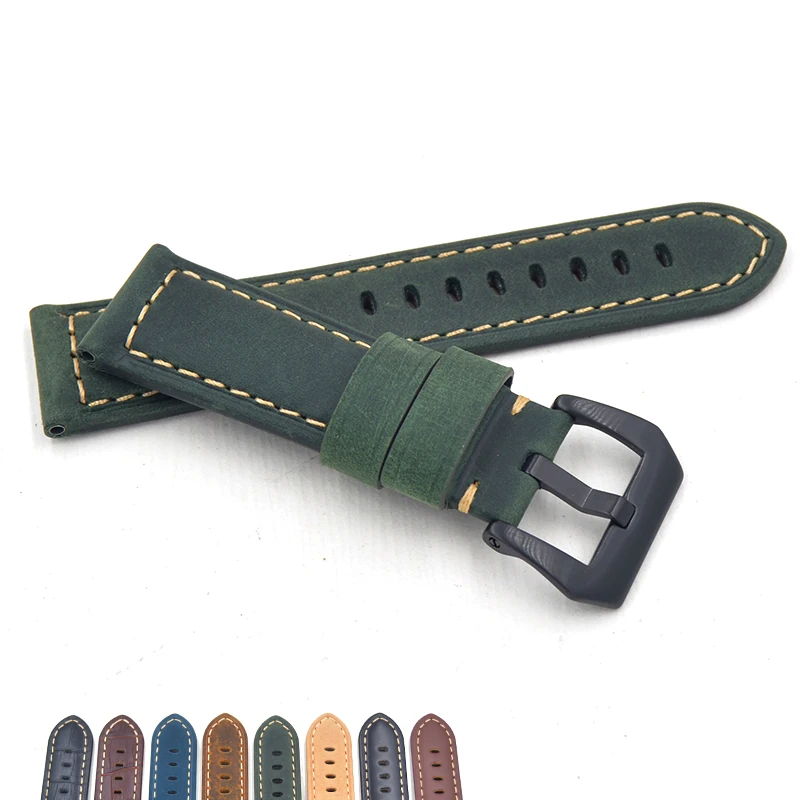Retro Leather Watchbands Version Classic Men 22MM / 24MM Watchbands,For Panerai PAM111 Strap Wristbelt Slub pattern Black buckle
Retro Leather Watchbands Version Classic Men 22MM / 24MM Watchbands,For Panerai PAM111 Strap Wristbelt Slub pattern Black buckle