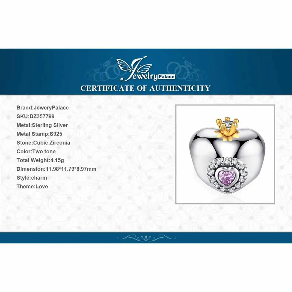 JewelryPalace Crown Heart 925 Sterling Silver Beads Charms Silver 925 Original For Bracelet Silver 925 original Jewelry Making
JewelryPalace Crown Heart 925 Sterling Silver Beads Charms Silver 925 Original For Bracelet Silver 925 original Jewelry Making