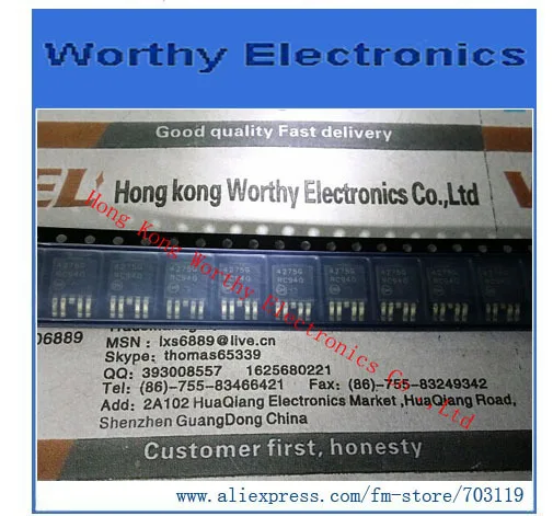 Free shipping 10PCS/LOT NCV4275DTRKG NCV4275DTR NCV4275D NCV4275 4275G IC REG LDO 5V 0.45A DPAK
Free shipping 10PCS/LOT NCV4275DTRKG NCV4275DTR NCV4275D NCV4275 4275G IC REG LDO 5V 0.45A DPAK
