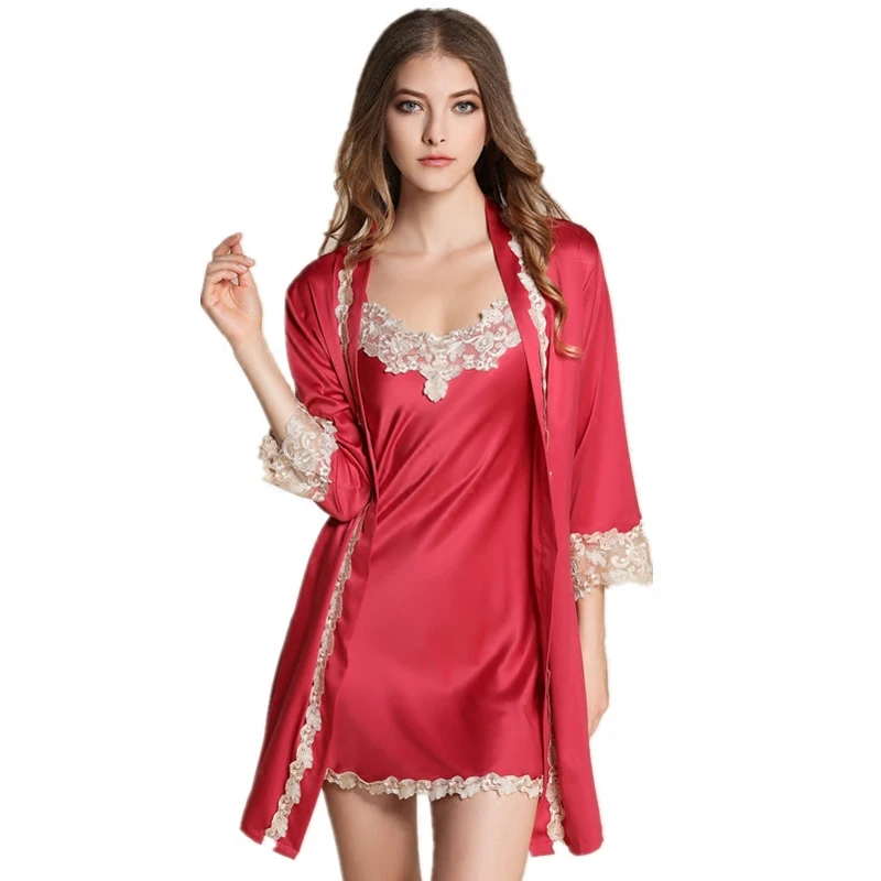 Ladies' Pajamas Set summer spring autumn straps sleeping dress silk long sleeve sexy pajamas women's homewear two piece set
Ladies' Pajamas Set summer spring autumn straps sleeping dress silk long sleeve sexy pajamas women's homewear two piece set