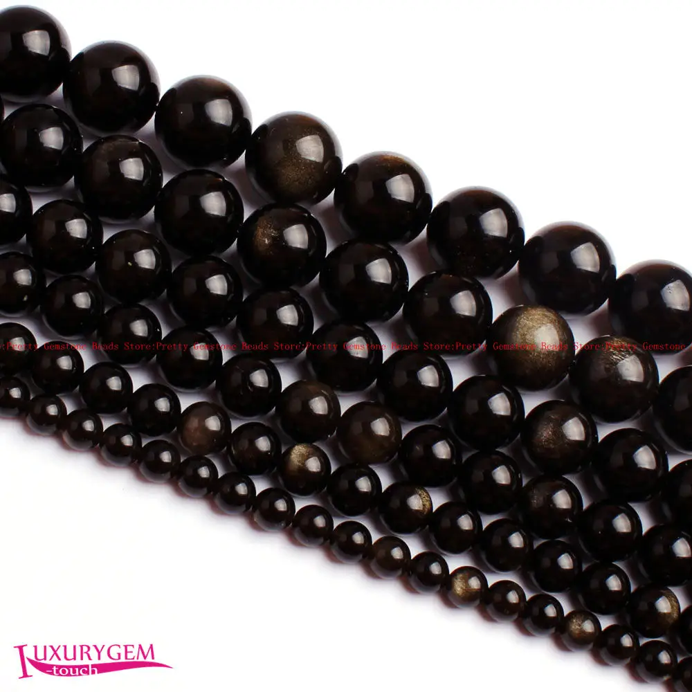 High Quality Natural Gold Obsidian Stone Round 3/4/6/8/10/12/14/16/18mm Necklace Bracelet Jewelry DIY Gems Loose Beads wj367
High Quality Natural Gold Obsidian Stone Round 3/4/6/8/10/12/14/16/18mm Necklace Bracelet Jewelry DIY Gems Loose Beads wj367