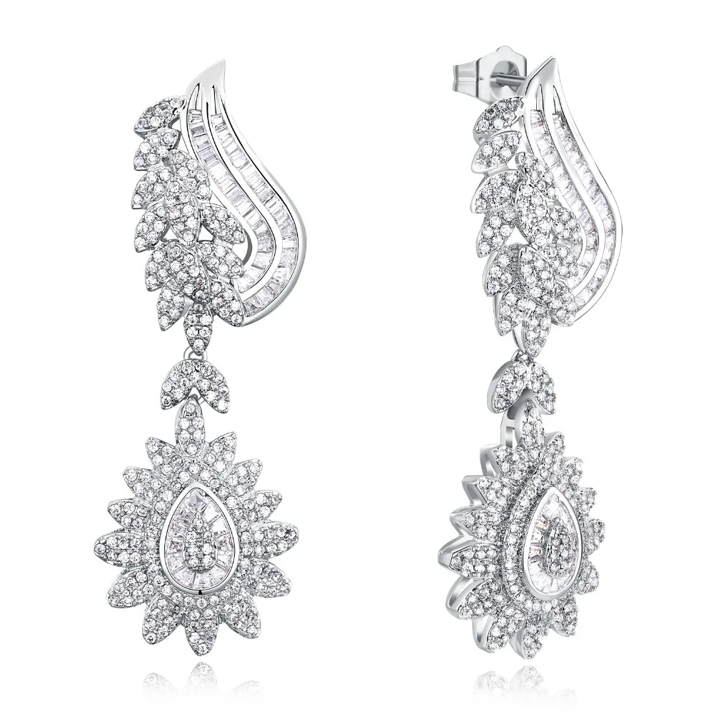 Newest flower women Earrings luxury drop Earring white gold color setting white cz earring Fashion jewelry Free shipping
Newest flower women Earrings luxury drop Earring white gold color setting white cz earring Fashion jewelry Free shipping
