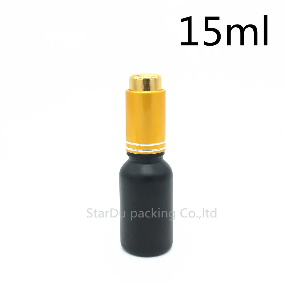 10pcs 15ml black frosted glass essential oil bottle with gold cap dropper, 15cc glass perfume bottles
10pcs 15ml black frosted glass essential oil bottle with gold cap dropper, 15cc glass perfume bottles