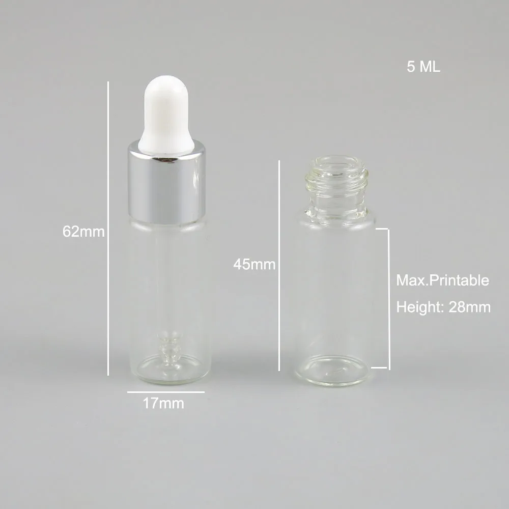 360 x 5ml Portable Transparent Glsss E-liquid Drop Bottles with 5 Color Dropper Essential Oil Chemical Cosmetic Container
360 x 5ml Portable Transparent Glsss E-liquid Drop Bottles with 5 Color Dropper Essential Oil Chemical Cosmetic Container