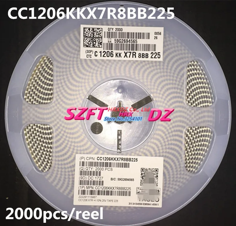 SZFTHRXDZ 100% Новые оригинальные оптовые цены 2000 шт CC1206KKX7R8BB225 K 2,2 мкФ 25V X7R 10%
SZFTHRXDZ 100% Новые оригинальные оптовые цены 2000 шт CC1206KKX7R8BB225 K 2,2 мкФ 25V X7R 10%