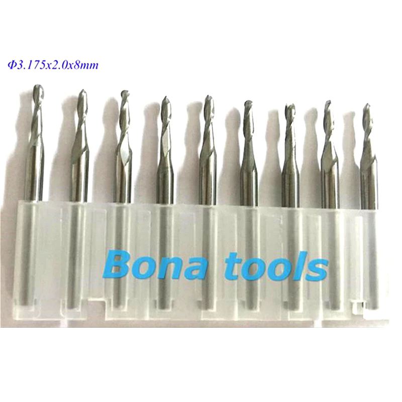 Wholesale 10 pcs 3.175*2.0*8MM Two Flutes Ball Nose End Mill, Carbide Engraving Bits, CNC Milling Cutters, 3D Relief on Wood,PVC
Wholesale 10 pcs 3.175*2.0*8MM Two Flutes Ball Nose End Mill, Carbide Engraving Bits, CNC Milling Cutters, 3D Relief on Wood,PVC
