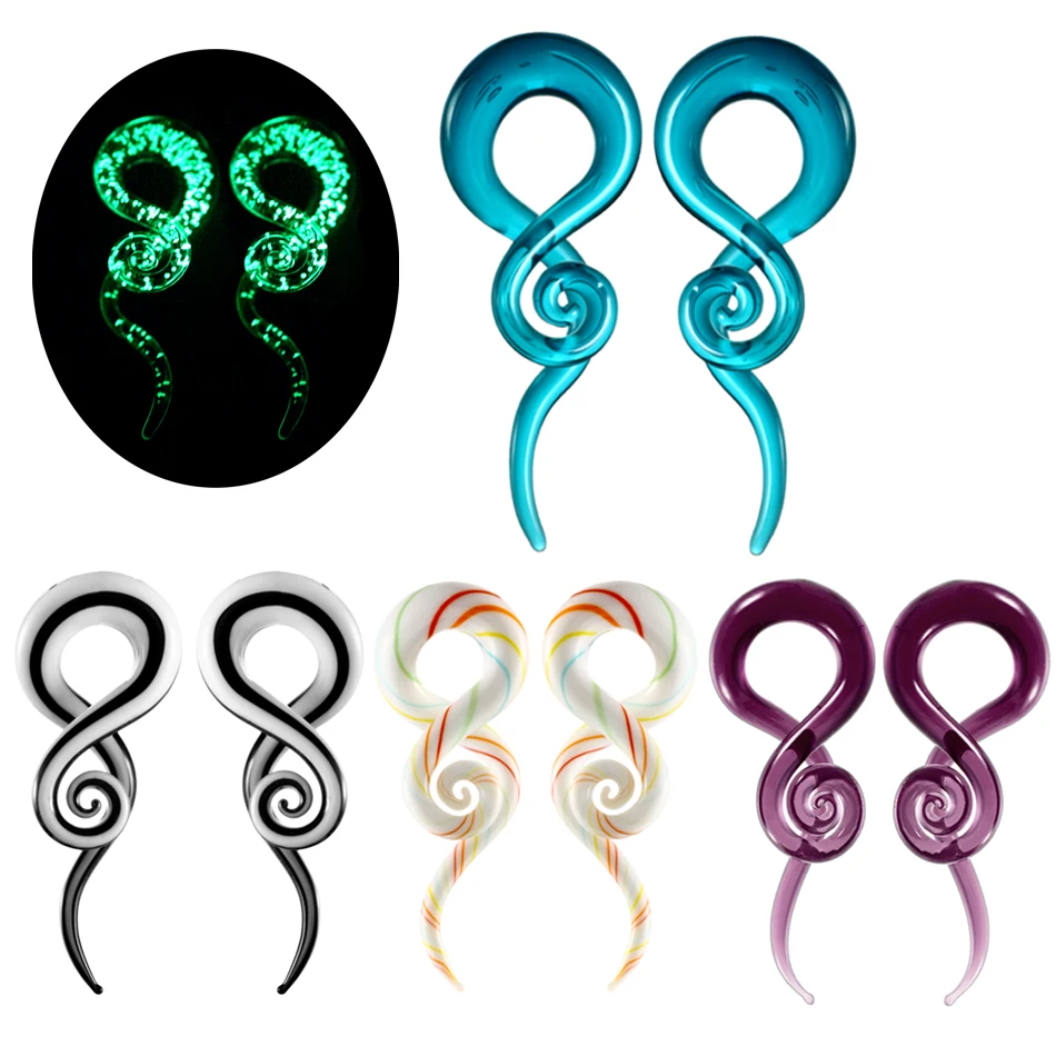 2PCS Glass Ear Weight Hanger Piercings Ear Spiral Taper Plug Twist Earring Gauges Stretching Expander Piercing Jewelry 5mm-14mm
2PCS Glass Ear Weight Hanger Piercings Ear Spiral Taper Plug Twist Earring Gauges Stretching Expander Piercing Jewelry 5mm-14mm