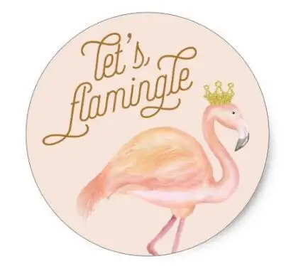 1.5inch FLAMINGO stickers 1