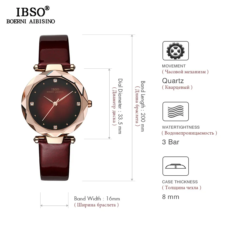 IBSO 2019 Top Brand Luxury Quartz Watch Ladies Crystal Dial Clock Women Fashion Leather Watches Relogio Feminino #S8292L
IBSO 2019 Top Brand Luxury Quartz Watch Ladies Crystal Dial Clock Women Fashion Leather Watches Relogio Feminino #S8292L