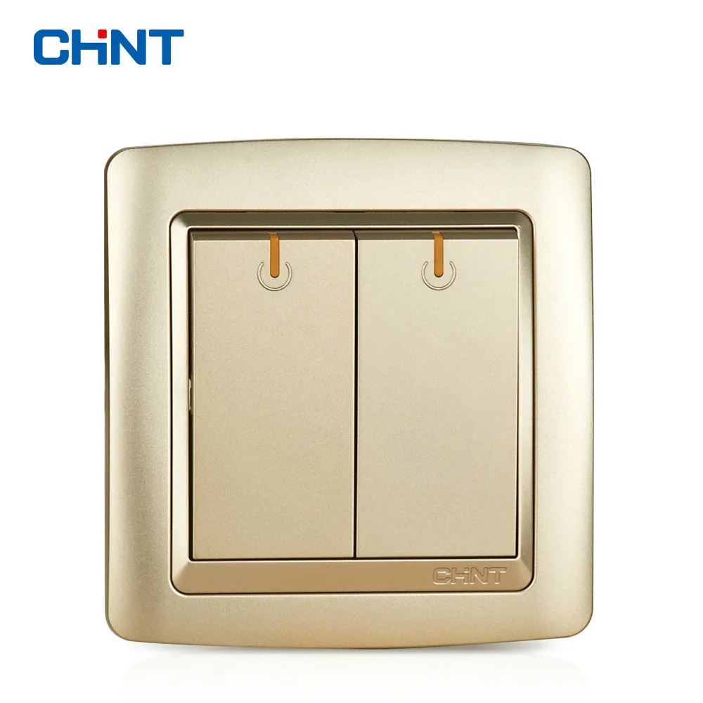CHINT Electric Light Switch Wall Plates NEW2K Light Champagne Gold Two Gang One Way 16A
CHINT Electric Light Switch Wall Plates NEW2K Light Champagne Gold Two Gang One Way 16A