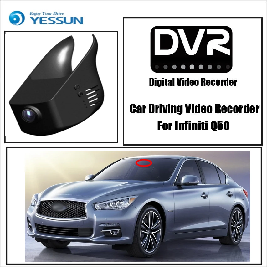 Видеорегистратор YESSUN для Infiniti Q50 управление через приложение Wi-Fi Novatek 96658 FHD 1080P |