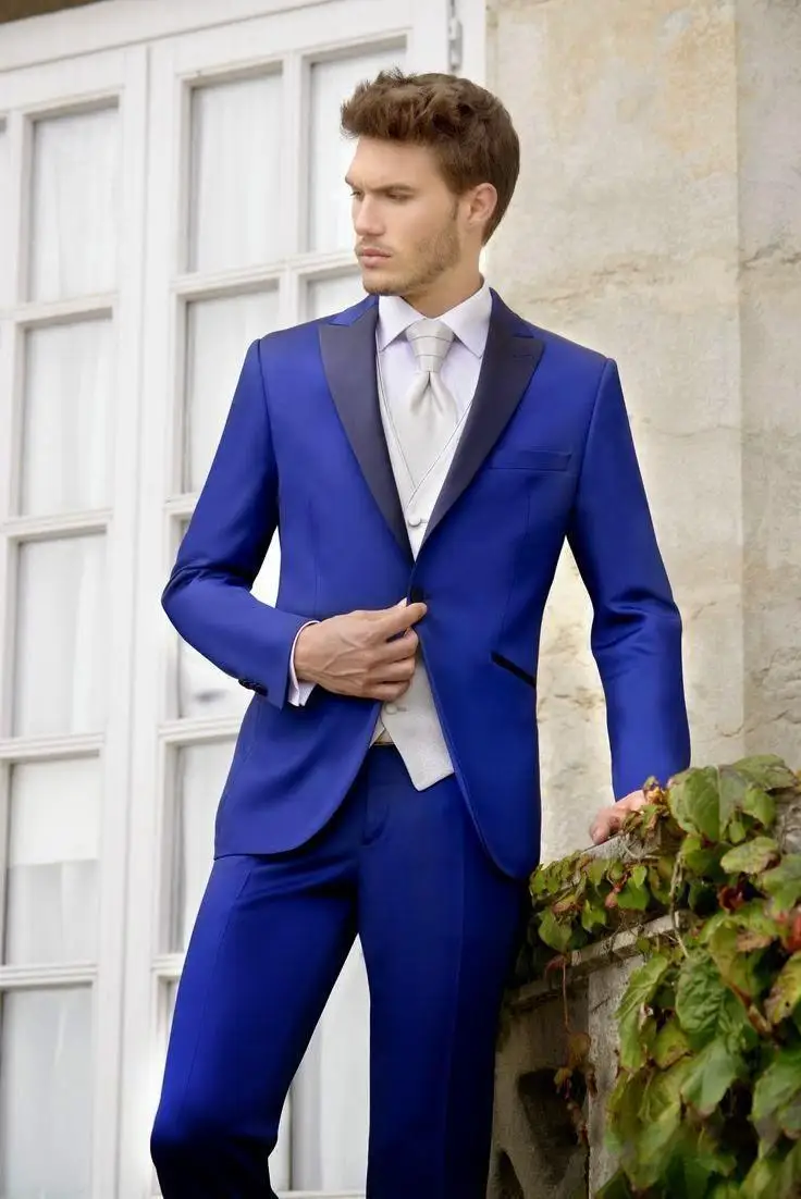 New Fashion Royal Blue Groom Tuxedos Groomsmen Best Man Business Wedding Suits C371
New Fashion Royal Blue Groom Tuxedos Groomsmen Best Man Business Wedding Suits C371