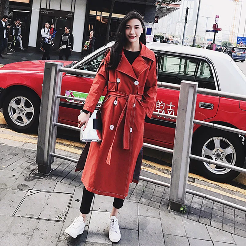 Fashion Korean Long Women Trench Coats Spring 2019 New BF Loose Plus Size Red Outerwear Female Autumn Sashes Windbreaker RE2562
Fashion Korean Long Women Trench Coats Spring 2019 New BF Loose Plus Size Red Outerwear Female Autumn Sashes Windbreaker RE2562