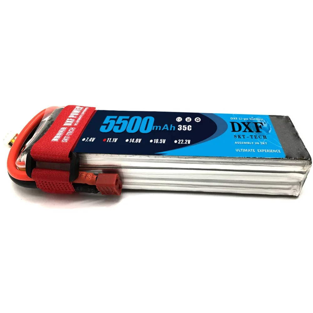 DXF 11,1 V 5500mAh 3S 35C Lipo RC Battery TRX Plug для радиоуправляемой модели дрона
DXF 11,1 V 5500mAh 3S 35C Lipo RC Battery TRX Plug для радиоуправляемой модели дрона
