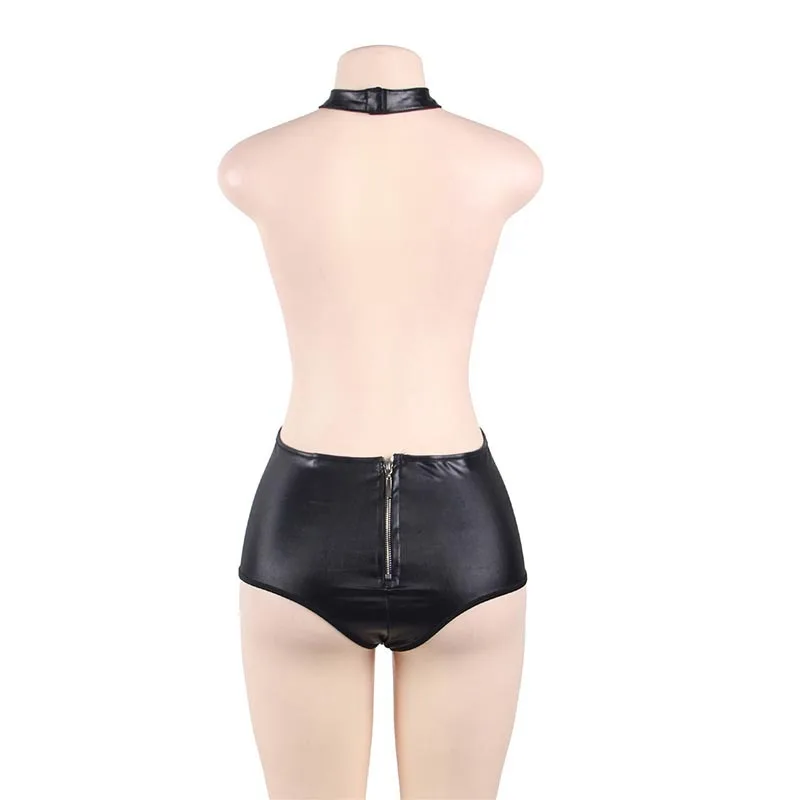 Hot Body Suits For Women PU Leather Fetish Bodysuit Halter Neck Cupless Bodysuit Women Erotic Sexy Lingerie Costume
Hot Body Suits For Women PU Leather Fetish Bodysuit Halter Neck Cupless Bodysuit Women Erotic Sexy Lingerie Costume
