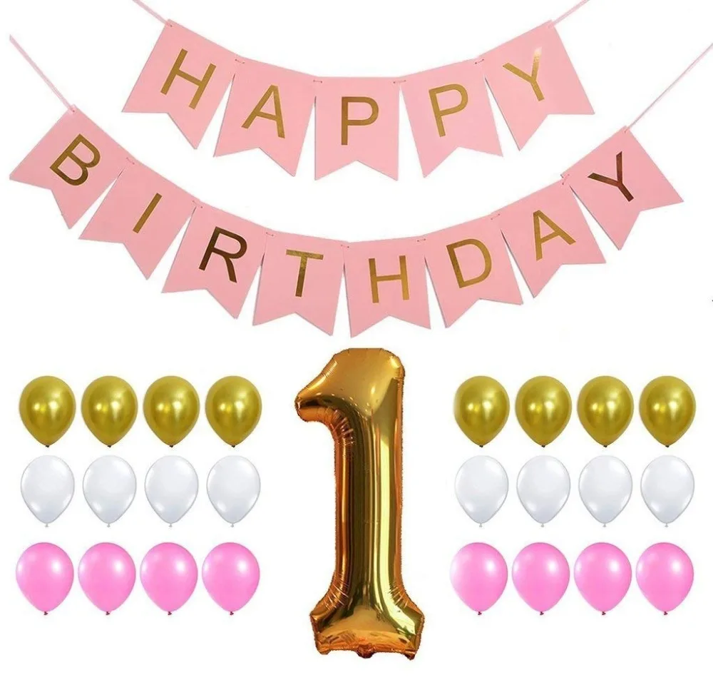 1ST BIRTHDAY GIRL DECORATION SET Happy Birthday Banner 1st Foil balloons for Babyshower Latex Ballons Numbers Decoration Party
1ST BIRTHDAY GIRL DECORATION SET Happy Birthday Banner 1st Foil balloons for Babyshower Latex Ballons Numbers Decoration Party