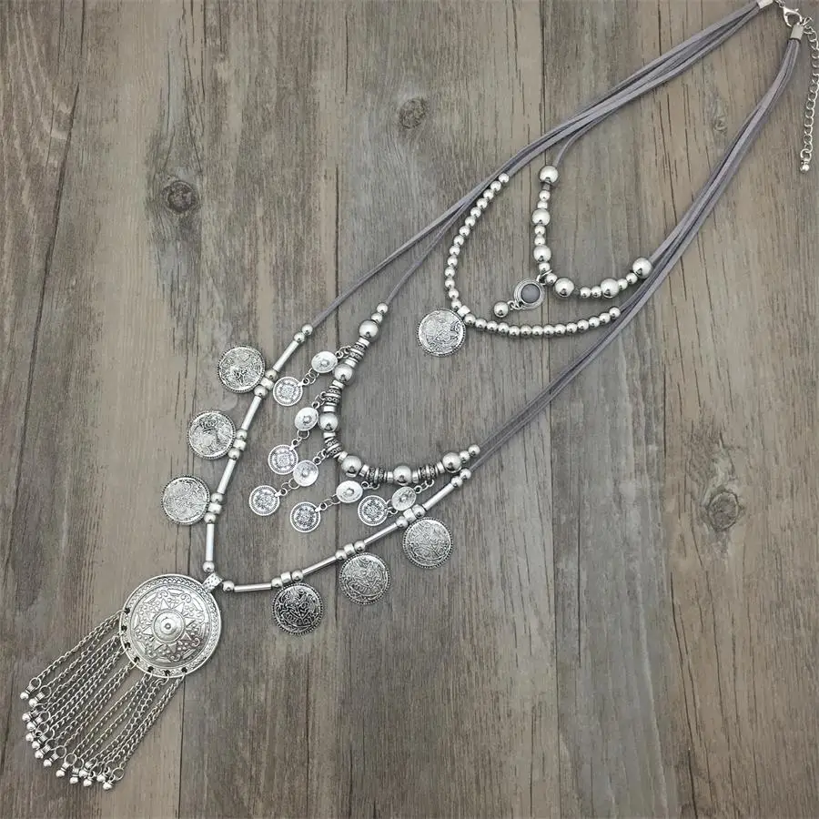 New Arrivals Woman Statement Necklace Bohemian Colorful Silver Beads Chian Tassel Pendant Long Necklace for Dress leather Chain
New Arrivals Woman Statement Necklace Bohemian Colorful Silver Beads Chian Tassel Pendant Long Necklace for Dress leather Chain