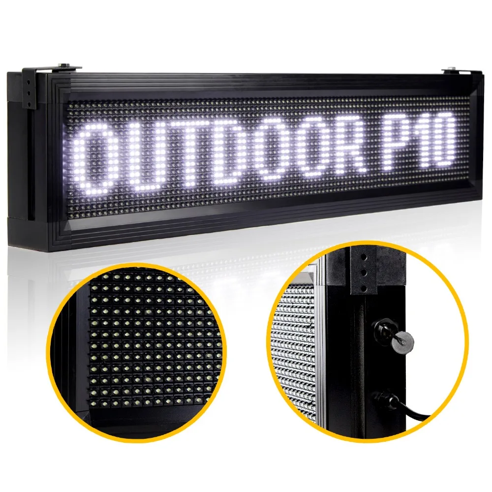 

White P10 Outdoor LED Sign Board Waterproof LAN Programmable Display Scrolling Advertising Message for your store