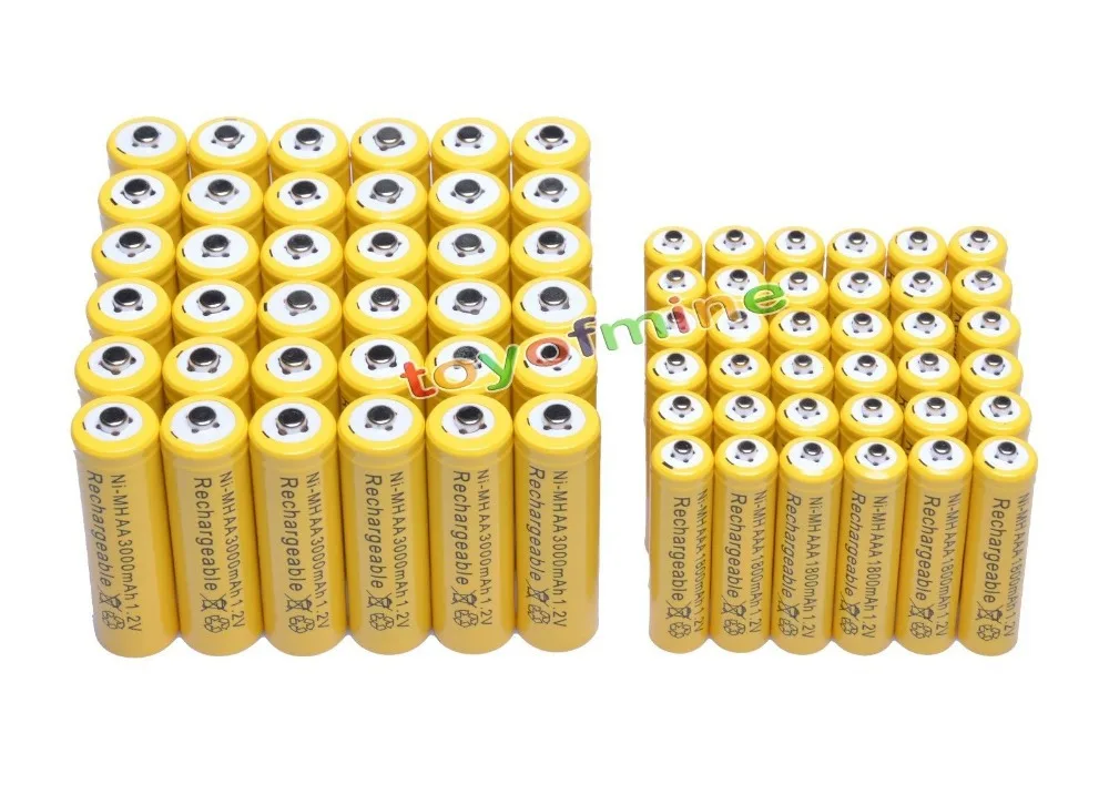36x AA 3000mAh + 36x AAA 1800mAh 1.2V NiMH Yellow Rechargeable Battery Cell 2A 3A
36x AA 3000mAh + 36x AAA 1800mAh 1.2V NiMH Yellow Rechargeable Battery Cell 2A 3A