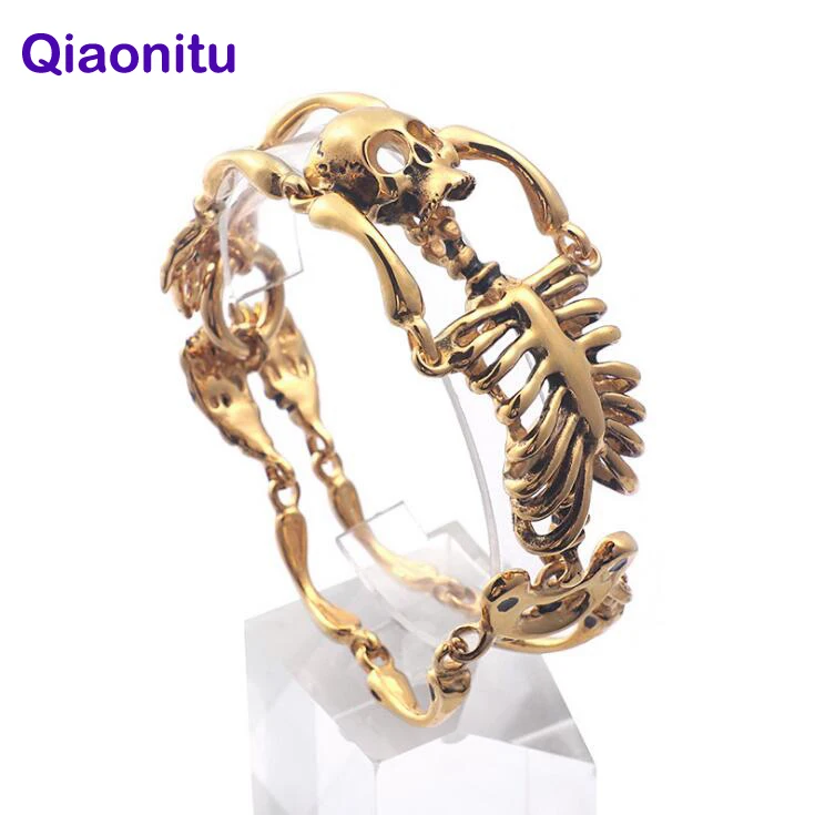 Skull Body Bracelet Big Skeleton Bones Statement Punk Jewelry Gold Color Stainless Steel Halloween Biker Gothic Bracelets Men
Skull Body Bracelet Big Skeleton Bones Statement Punk Jewelry Gold Color Stainless Steel Halloween Biker Gothic Bracelets Men