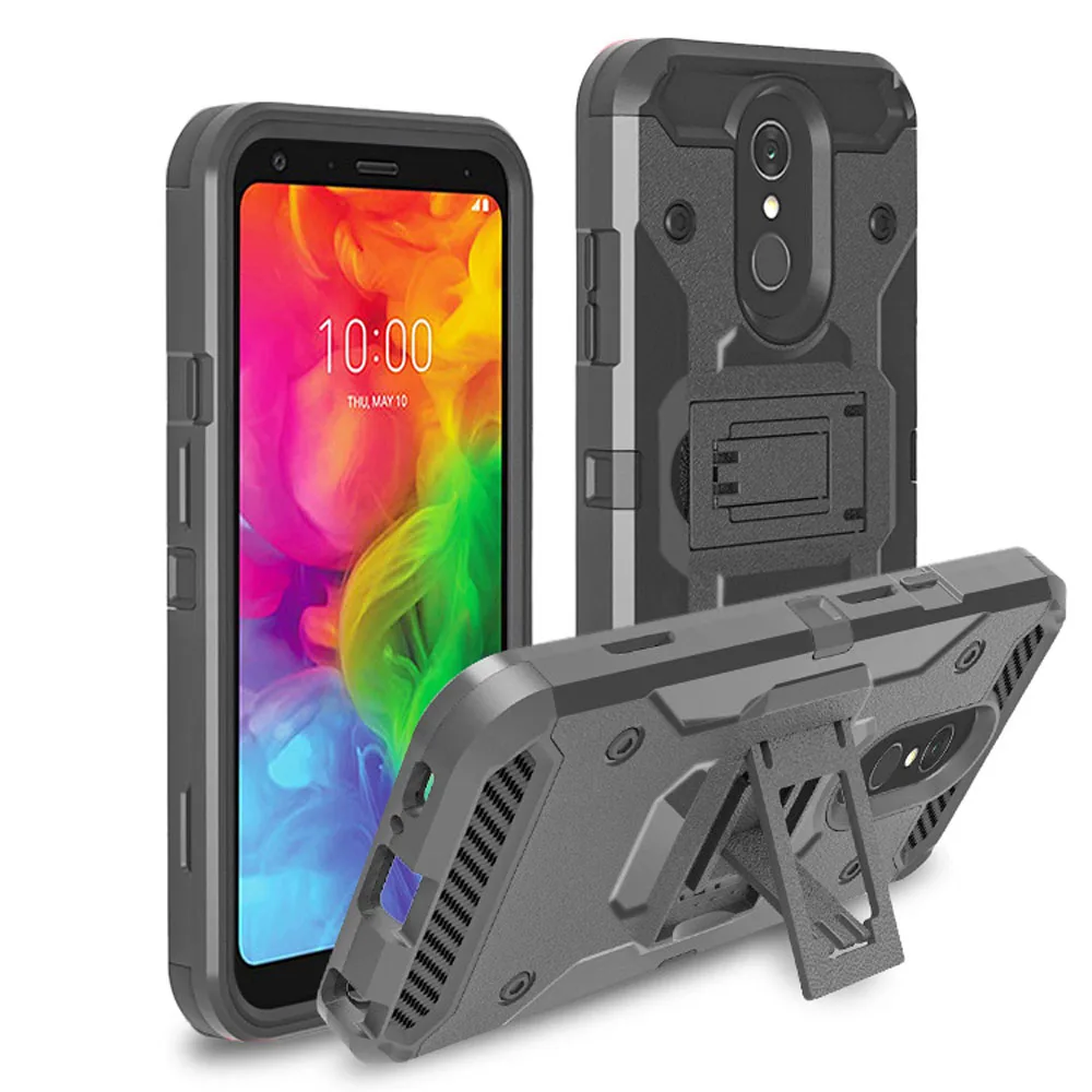 Чехол для LG Q7 Heavy Duty Hybrid Прочный противоударный чехол задней панели ремень