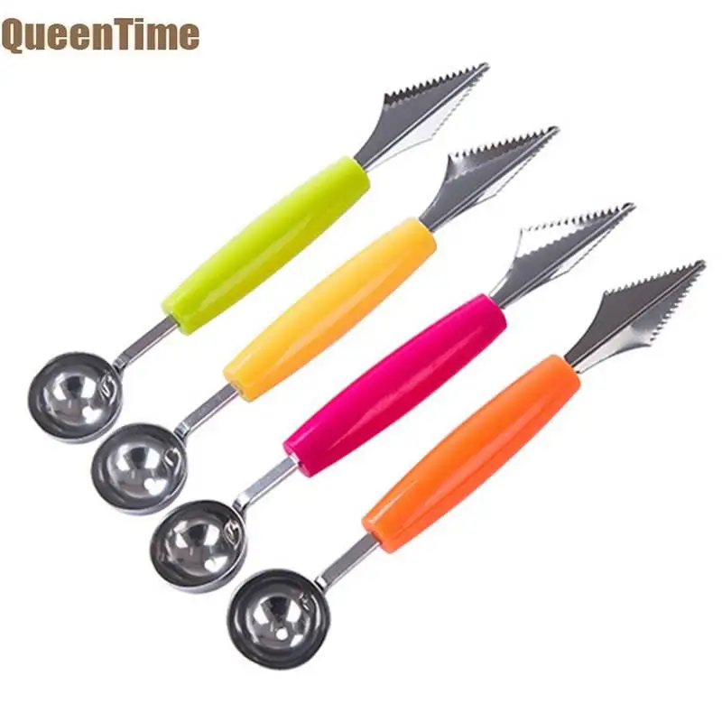 Лопатка QueenTime 2 в 1 для дыни инструменты резьбы по овощам ложки мороженого