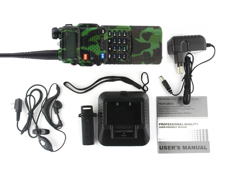 2pcs/Lot BaoFeng UV-5R 3800 Camouflage Portable Walkie Talkie CB Radio Transceiver Interphone Dual-band LED Flashlight Key Lock
2pcs/Lot BaoFeng UV-5R 3800 Camouflage Portable Walkie Talkie CB Radio Transceiver Interphone Dual-band LED Flashlight Key Lock