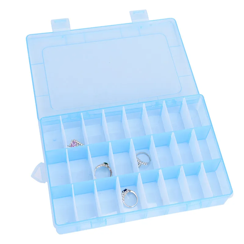 Case Bead Rings Jewelry Display Organizer Container Plastic Practical Adjustable 24 Compartment Storage Box
Case Bead Rings Jewelry Display Organizer Container Plastic Practical Adjustable 24 Compartment Storage Box