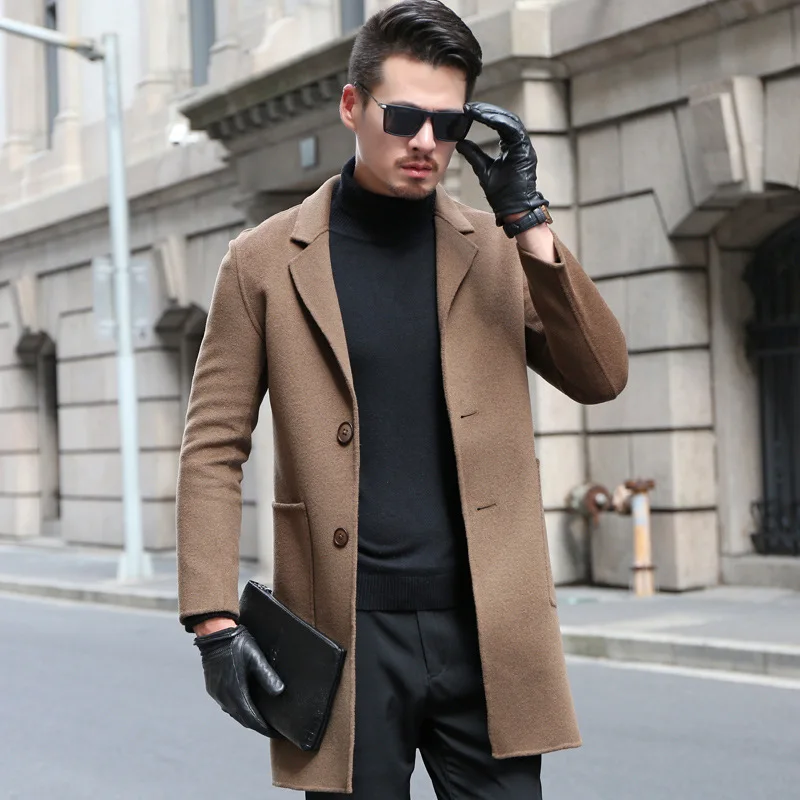 double type cashmere cultivate one's morality long pure color wool woolen cloth coat youth leisure men's clothing
double type cashmere cultivate one's morality long pure color wool woolen cloth coat youth leisure men's clothing