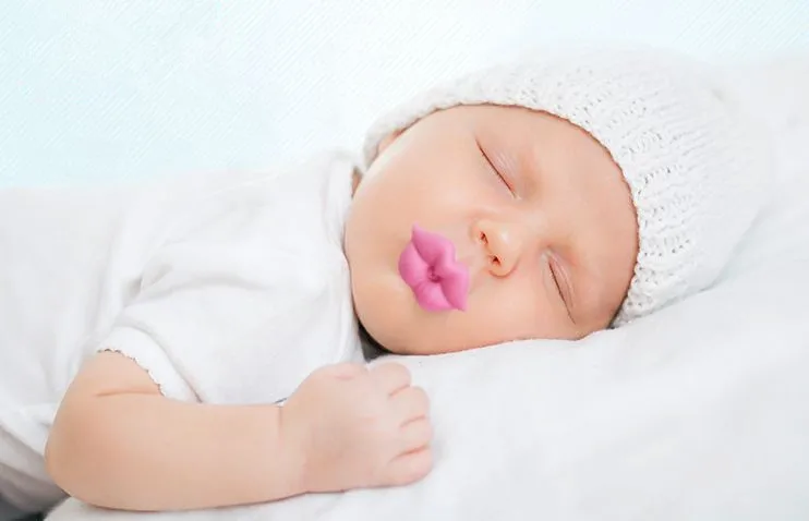 Новая детская соска красный поцелуй губы пустышки забавные силиконовые детские