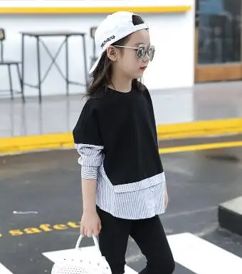 Kids Girls' T-shirt Pullover Casual Spring Autumn Tops Fashion Patchwork Teenage Girls Clothes
Kids Girls' T-shirt Pullover Casual Spring Autumn Tops Fashion Patchwork Teenage Girls Clothes
