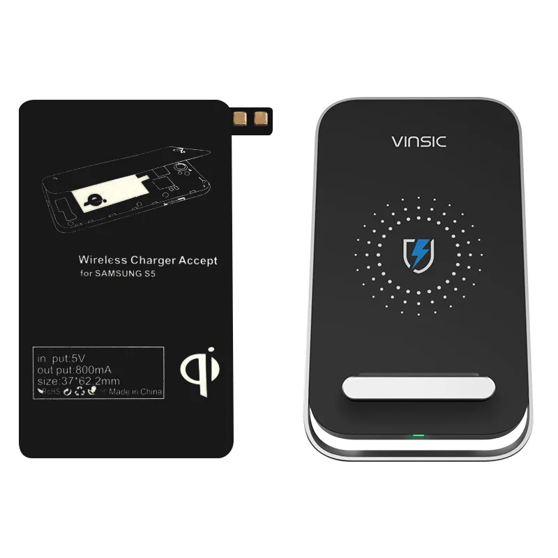 VINSIC Universal Qi Wireless Charger Receiver Charging for Samsung Note 2 3 4 S3 S4 S5 | Мобильные телефоны и аксессуары