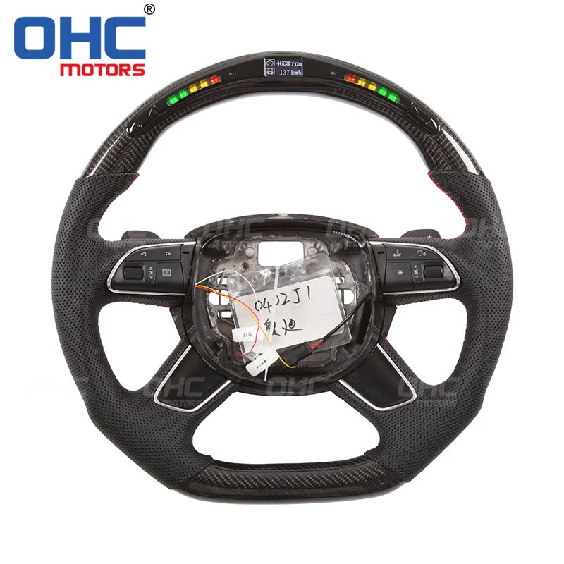 Real Carbon Fiber LED Steering Wheel compatible for Audi A1 A2 A3 A4 A6 Q3 Q5 Q7 S3 S4 S5 S6 S7
Real Carbon Fiber LED Steering Wheel compatible for Audi A1 A2 A3 A4 A6 Q3 Q5 Q7 S3 S4 S5 S6 S7